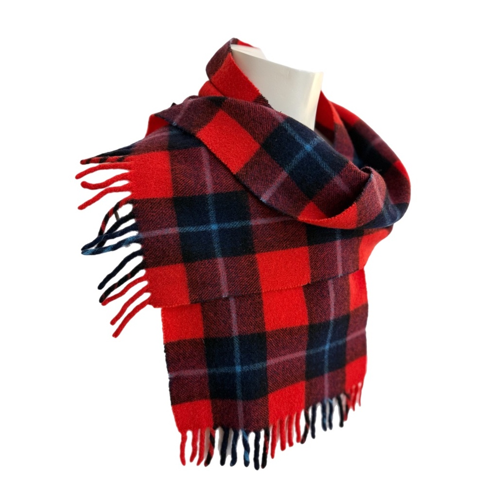 Vintage Pure Wool Tartan Plaid Scarf 🏴󠁧󠁢󠁳󠁣󠁴󠁿– Made in Scotland - Picture 7 of 9